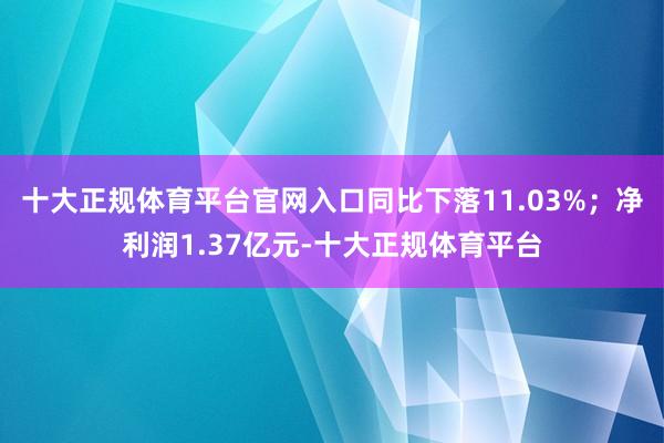 十大正规体育平台官网入口同比下落11.03%；净利润1.37亿元-十大正规体育平台