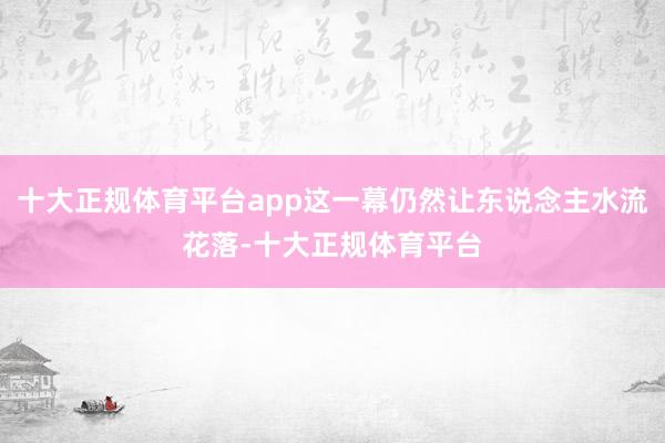 十大正规体育平台app这一幕仍然让东说念主水流花落-十大正规体育平台