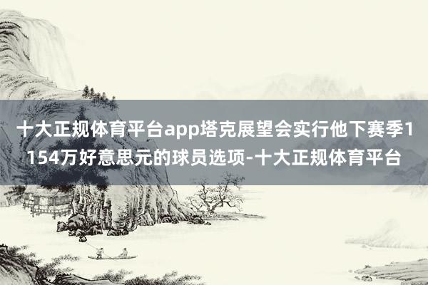 十大正规体育平台app塔克展望会实行他下赛季1154万好意思元的球员选项-十大正规体育平台