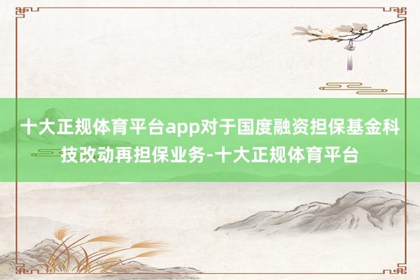 十大正规体育平台app对于国度融资担保基金科技改动再担保业务-十大正规体育平台