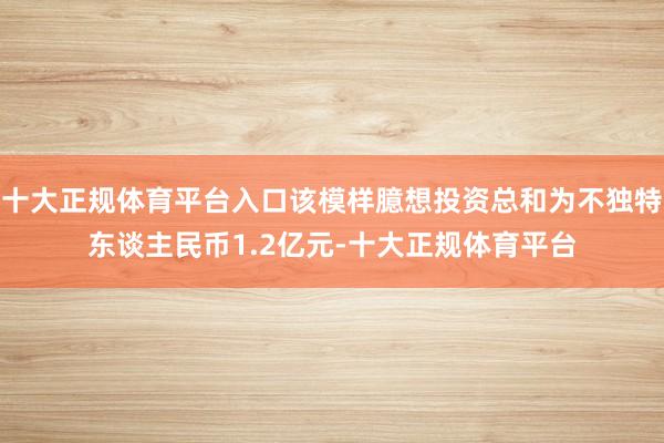 十大正规体育平台入口该模样臆想投资总和为不独特东谈主民币1.2亿元-十大正规体育平台