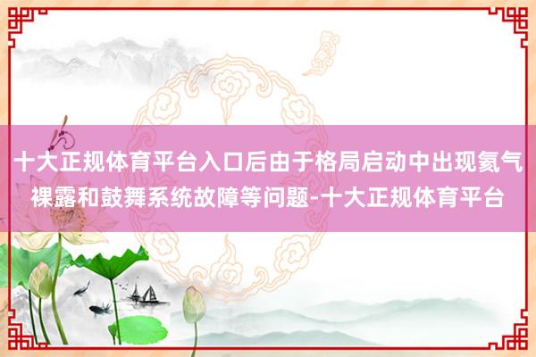 十大正规体育平台入口后由于格局启动中出现氦气裸露和鼓舞系统故障等问题-十大正规体育平台