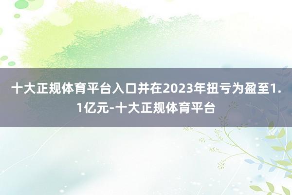 十大正规体育平台入口并在2023年扭亏为盈至1.1亿元-十大正规体育平台