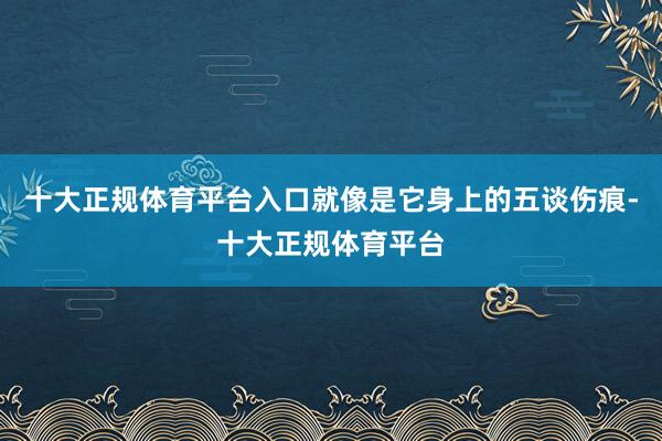 十大正规体育平台入口就像是它身上的五谈伤痕-十大正规体育平台